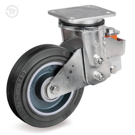 Sigma Elastic Rubber Wheels, Swivel Sprung Castor — Tellure Rota