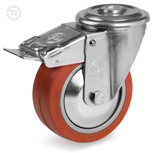 Roulette En Caoutchouc Siliconé À Oeuil NL Avec Frein — Tellure Rota