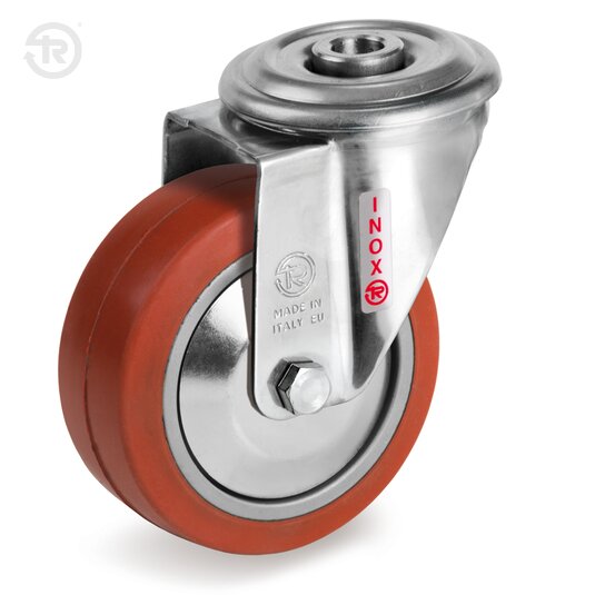 Roulette En Caoutchouc Siliconé Inox NLX À Oeuil — Tellure Rota