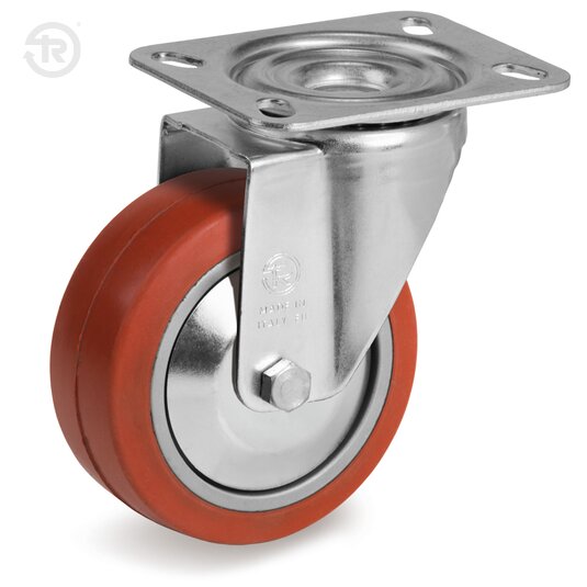 Roulette En Caoutchouc Pivotante NL À Platine — Tellure Rota