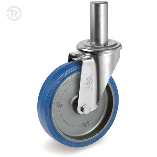 Sigma Elastic Rubber Wheels, Swivel Castor NL With Stem — Tellure Rota