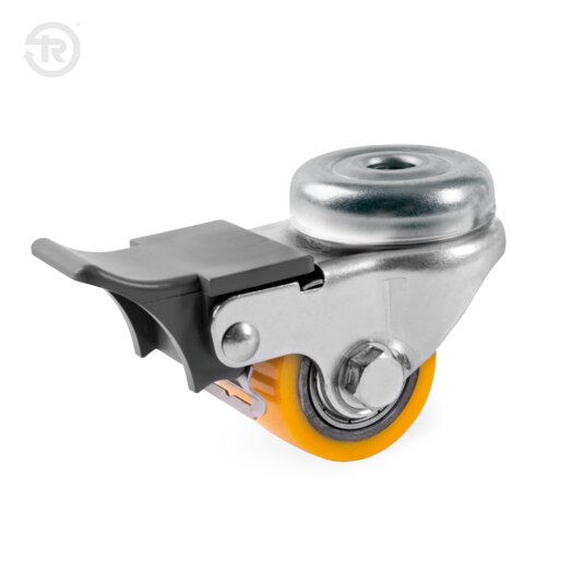 Roulette En Polyuréthane TR Pivotante À Oeuil Avec Frein — Tellure Rota