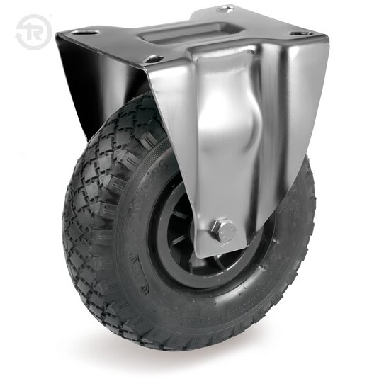 Treaded Pneumatic Wheels, Fixed Castor — Tellure Rota