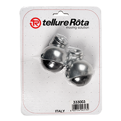 Tellure Rota 333001 — Sphärische Vollgummi-Möbelrollen mit Lenkrolle mit durchgehender Bohrung — 333001 | Tellure Rota