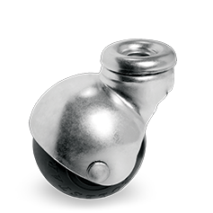 Tellure Rota 333101 — Sphärische Vollgummi-Möbelrollen mit Lenkrolle mit durchgehender Bohrung — 333101 | Tellure Rota