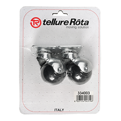 Tellure Rota 334001 — Ruedas para muebles esféricas en goma con soporte giratorio pletina — 334001 | Tellure Rota