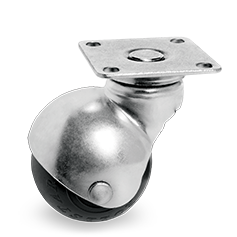 Tellure Rota 334103 — Rubber ball furniture wheels, swivel top plate bracket — 334103 | Tellure Rota