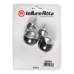 Tellure Rota 336002 — Ruote mobilio sferiche in gomma con supporto rotante codolo — 336002 | Tellure Rota
