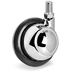 Tellure Rota 356103 — Roues mobilier semi-sphériques en caoutchouc avec monture pivotante à tige — 356103 | Tellure Rota