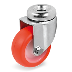 Tellure Rota 363103 — Ruote in poliuretano iniettato, nucleo in poliammide 6, supporto rotante foro passante — 363103 | Tellure Rota