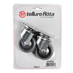 Tellure Rota 374002 — Ruote in gomma, nucleo in polipropilene con parafili, supporto rotante piastra — 374002 | Tellure Rota