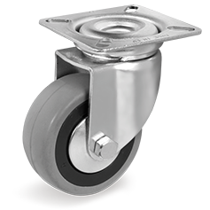 Tellure Rota 374303 — Rubber wheels, polyamide centre with threadguards, swivel top plate bracket — 374303 | Tellure Rota