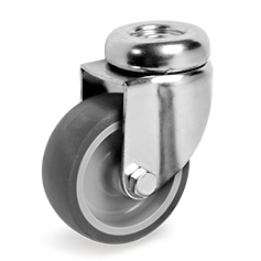 Tellure Rota 383203 — Ruote in gomma termoplastica, nucleo in polipropilene, supporti rotanti foro passante — 383203 | Tellure Rota