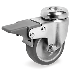 Tellure Rota 387203 — Ruote in gomma termoplastica, nucleo in polipropilene, supporti rotanti foro passante con freno anteriore — 387203 | Tellure Rota