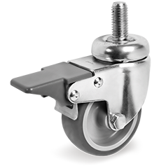 Tellure Rota 389303 — Ruote in gomma termoplastica, nucleo in polipropilene, supporti rotanti con codolo e freno — 389303 | Tellure Rota