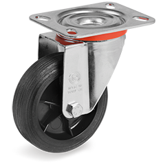 Tellure Rota 514402 — Ruote in gomma iniettata TPR, nucleo in polipropilene, supporto rotante piastra NL — 514402 | Tellure Rota