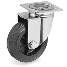 Tellure Rota 514412 — Ruote in gomma iniettata TPR, nucleo in polipropilene, supporto rotante piastra — 514412 | Tellure Rota