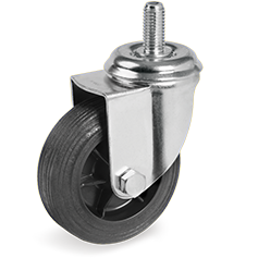 Tellure Rota 516802 — Ruote in gomma iniettata TPR, nucleo in polipropilene, supporto rotante codolo — 516802 | Tellure Rota