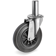 Tellure Rota 525520 — Ruedas en goma standard, núcleo en polipropileno, suporte giratorio con espiga NL — 525520 | Tellure Rota