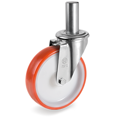 Tellure Rota 606102 — Roues en polyuréthane injecté, corps en polyamide 6, roulette pivotante avec tige NL — 606102 | Tellure Rota