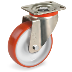 Tellure Rota 608202 — Ruote in poliuretano iniettato, nucleo in poliammide 6, supporto rotante piastra P — 608202 | Tellure Rota