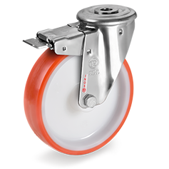 Tellure Rota 608803 — Ruote in poliuretano iniettato, nucleo in poliammide 6, supporto rotante foro passante NLX freno anteriore — 608803 | Tellure Rota