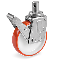 Tellure Rota 609553 — Roues en polyuréthane injecté, corps en polyamide 6, monture pivotante à tige pour échafaudages mobiles — 609553 | Tellure Rota