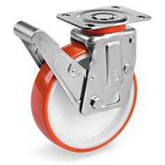 Tellure Rota 609676 — Ruote in poliuretano iniettato, nucleo in poliammide 6, supporto rotante piastra per ponteggi mobili — 609676 | Tellure Rota