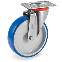 Tellure Rota 614204 — Roues en polyuréthane injecté, corps en polyamide 6, monture pivotante à platine NL — 614204 | Tellure Rota