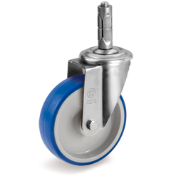 Tellure Rota 619202 — Ruote in poliuretano termoplastico, nucleo in poliammide 6, supporto rotante NL con codolo ad espansione in lega Zama — 619202 | Tellure Rota