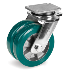 Tellure Rota 628076 — Ruote in poliuretano TR-ROLL, nucleo in alluminio, supporto rotante piastra EEG MHD — 628076 | Tellure Rota