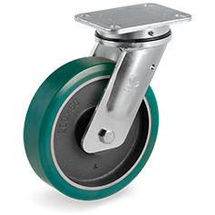 Tellure Rota 628316 — Ruote in poliuretano TR-Roll, nucleo in ghisa meccanica, supporto rotante piastra EE MHD — 628316 | Tellure Rota