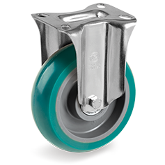 Tellure Rota 629403 — Ruote in poliuretano 'TR Roll' con profilo bombato ergonomico, nucleo in poliammide 6, supporto fisso tipo NL-M — 629403 | Tellure Rota