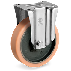 Tellure Rota 634664 — Ruote in poliuretano Vulkollan®, nucleo in ghisa meccanica, supporto fisso NL-M — 634664 | Tellure Rota