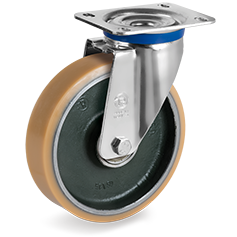 Tellure Rota 637406 — Ruote in poliuretano Vulkollan®, nucleo in acciaio forgiato, supporto rotante piastra M — 637406 | Tellure Rota