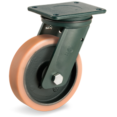 Tellure Rota 638338 — Roues en Vulkollan®, corps en fonte mecanique, monture pivotante à platine EE HD — 638338 | Tellure Rota