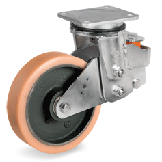 Tellure Rota 639304 — Ruedas de Vulkollan®, núcleo de hierro fundido, soporte giratorio con amortiguación a pletina EES MHD — 639304 | Tellure Rota