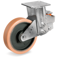 Tellure Rota 639406 — Vulkollan® wheels, cast iron centre, fixed sprung loaded bracket EES MHD — 639406 | Tellure Rota