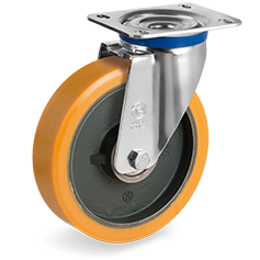Tellure Rota 644954 — Ruote in poliuretano 'TR', nucleo in ghisa, supporto rotante piastra M — 644954 | Tellure Rota