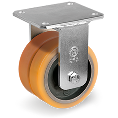 Tellure Rota 648163 — Ruote in poliuretano TR, nucleo in ghisa meccanica, supporto fisso EEG MHD — 648163 | Tellure Rota