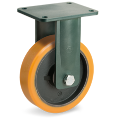 Tellure Rota 648418 — Ruote in poliuretano TR, nucleo in ghisa meccanica, supporto fisso EE HD — 648418 | Tellure Rota