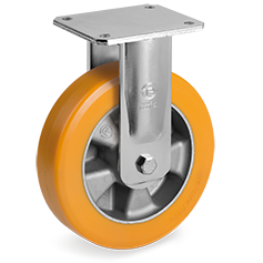 Tellure Rota 655706 — Ruote in poliuretano 'TR' ad alto spessore, nucleo in alluminio, supporto fisso EE MHD — 655706 | Tellure Rota