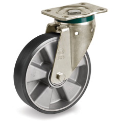 Tellure Rota 657554ESD — Ruedas de poliuretano ESD 'TR', resistencia eléctrica <10^9 Ohm, soporte giratorio pletina PT — 657554ESD | Tellure Rota