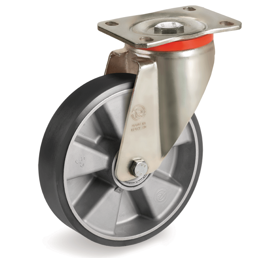 Tellure Rota 657606ESD — ESD 'TR' Polyurethanräder, mit elektrischem Widerstand <10^9 Ohm, Lenkrolle mit Platte P — 657606ESD | Tellure Rota