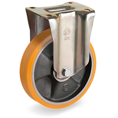 Tellure Rota 658404 — Ruote in poliuretano 'TR', nucleo in ghisa, supporto fisso P — 658404 | Tellure Rota