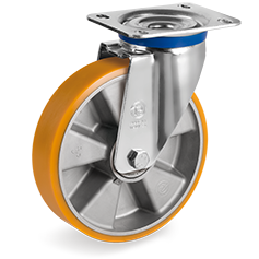 Tellure Rota 659604 — Ruote in poliuretano 'TR', nucleo in alluminio, supporto rotante piastra M — 659604 | Tellure Rota