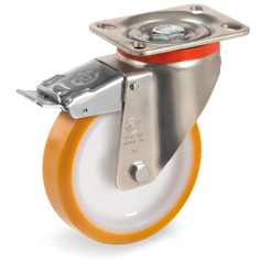 Tellure Rota 669102 — Ruote in poliuretano 'TR', nucleo in poliammide, supporto rotante piastra P freno anteriore — 669102 | Tellure Rota