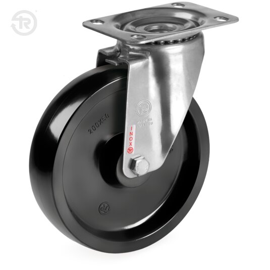 Tellure Rota 677901 — Ruote monolitiche in resina termoindurente, supporto rotante piastra NLX con assaleria PTFE — 677901 | Tellure Rota