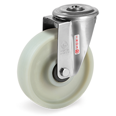 Tellure Rota 685983 — Ruote monolitiche in poliammide 6 caricato con fibra di vetro, supporto rotante foro passante NLX — 685983 | Tellure Rota