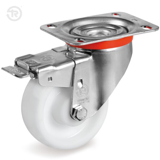 Tellure Rota 686863 — Ruote monolitiche per alto carico in poliammide 6, supporto rotante piastra NL freno anteriore — 686863 | Tellure Rota